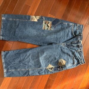 Pilcro Camo Patchwork Barrel Jeans-33